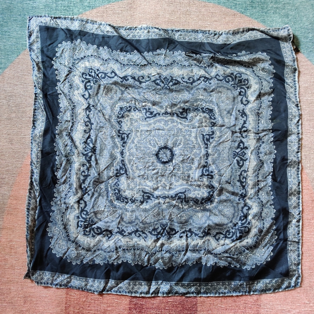 Vintage All Silk By Damon Square Scarf